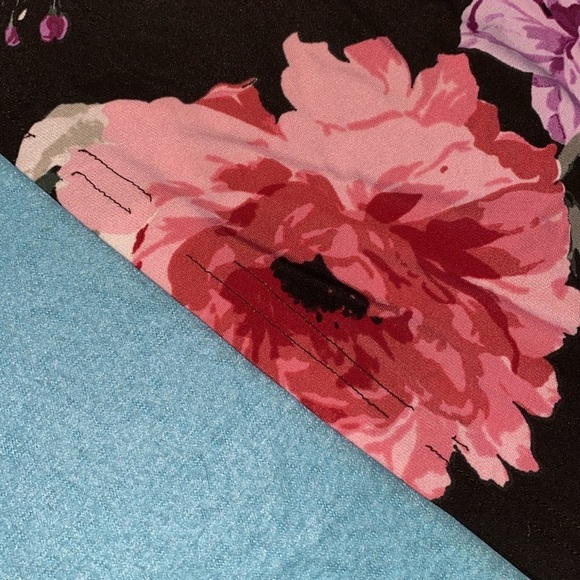 ROZ & ALI floral midi dress 3/4 bell sleeves stretchy scoop small flaw size 2X - Picture 13 of 13